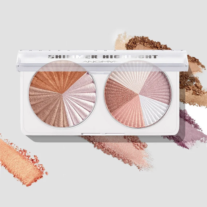 Highlighter Bronzer Palette - 3D Shimmer Dual Pan Highlighter Powder