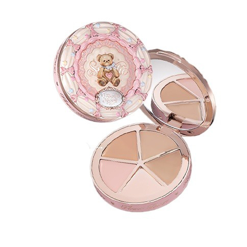 Highlighter Bronzer Palette - FLOWER KNOWS THE SWEETIE BEAR 4-Color