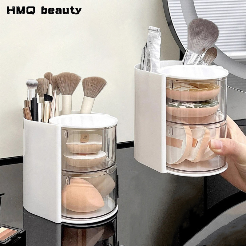 Beauty Makeup Lipstick - 2-in-1 Rotatable Makeup Brushes Storage Multi