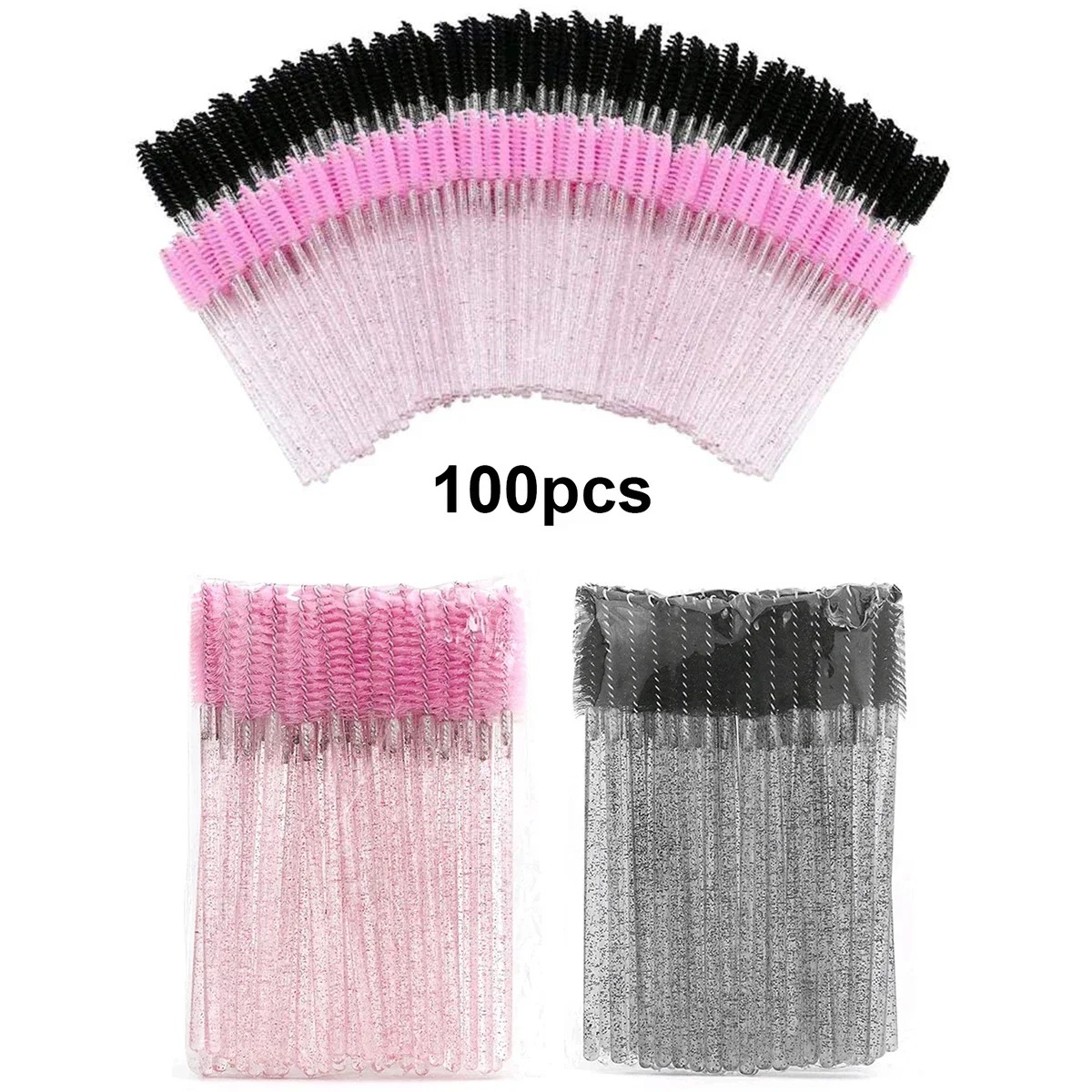 Beauty Home Makeup - 100pcs Disposable Eyelash Brushes Spoolies Micro