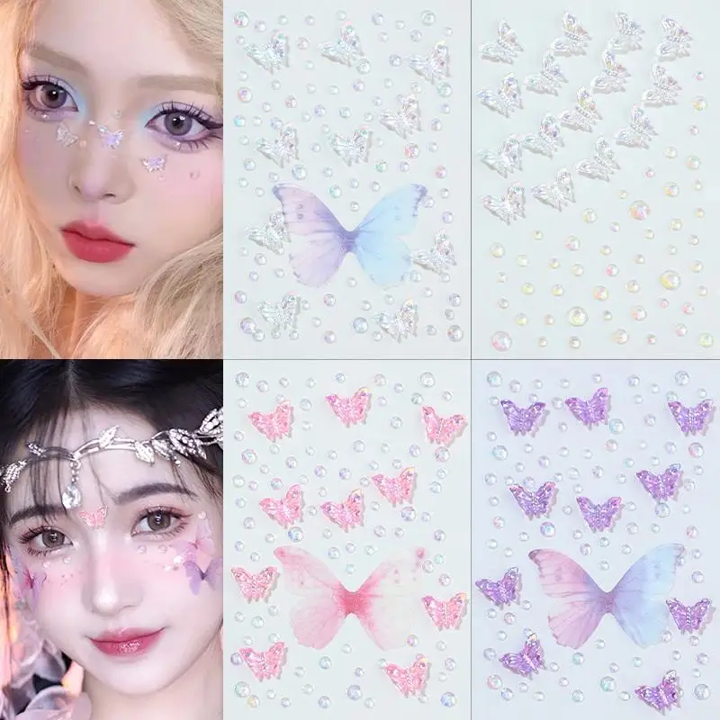 Beauty Gems Makeup - Facial Rhinestone Sticker Butterfly Gem Crystal