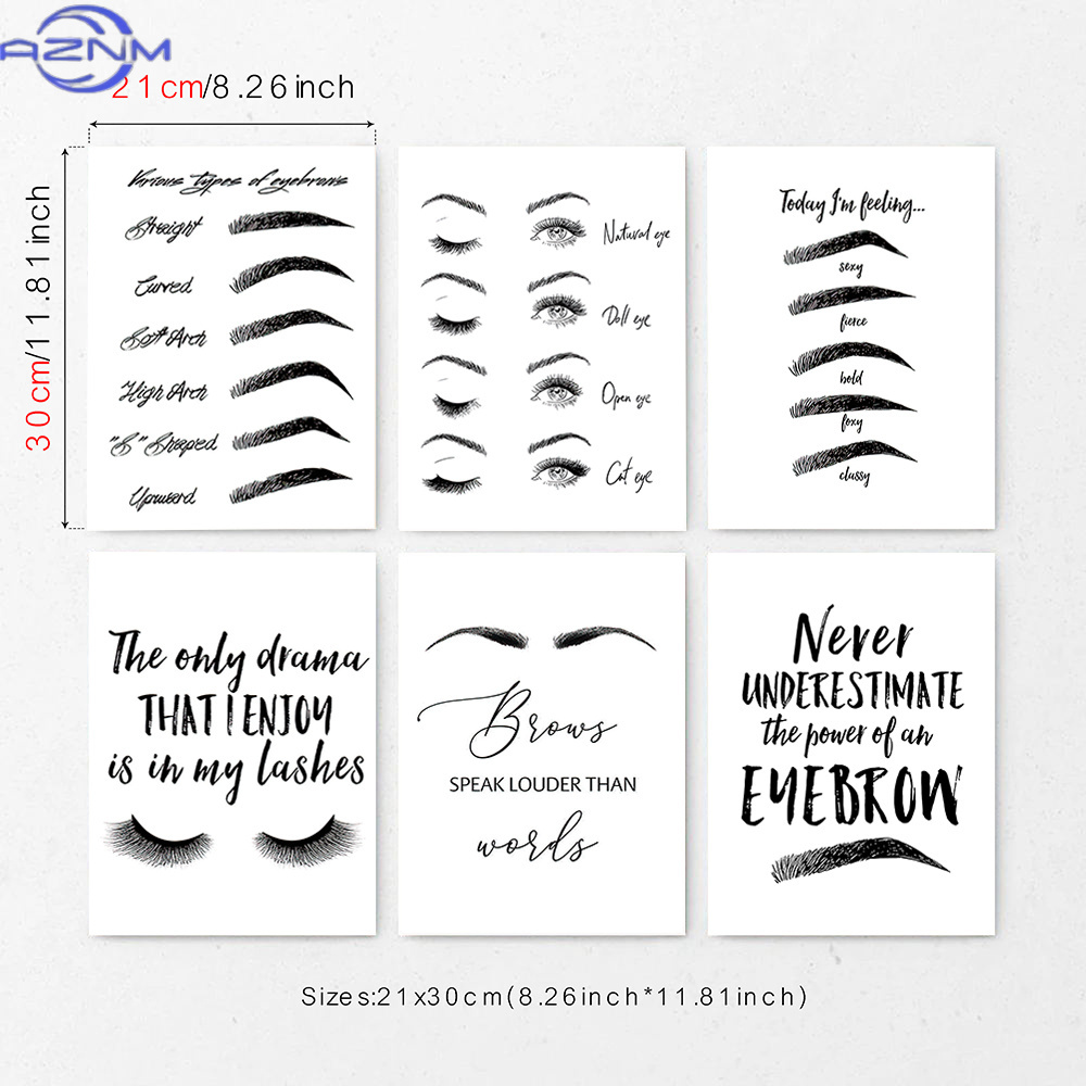 Set of 6 Eyebrow and Eyelash C - Beauty Makeup Quotes recension och pris