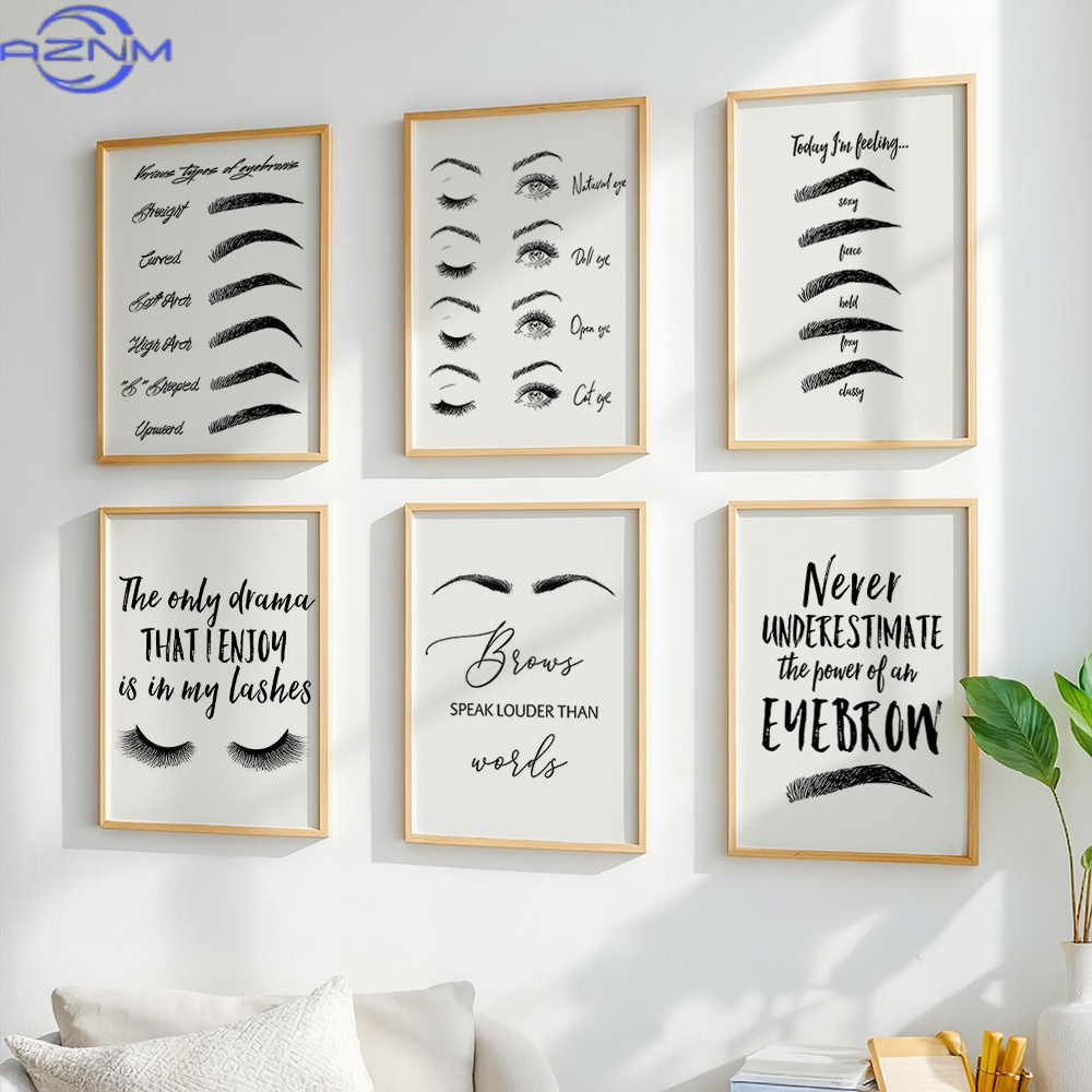 Set of 6 Eyebrow and Eyelash C - Beauty Makeup Quotes recension och pris