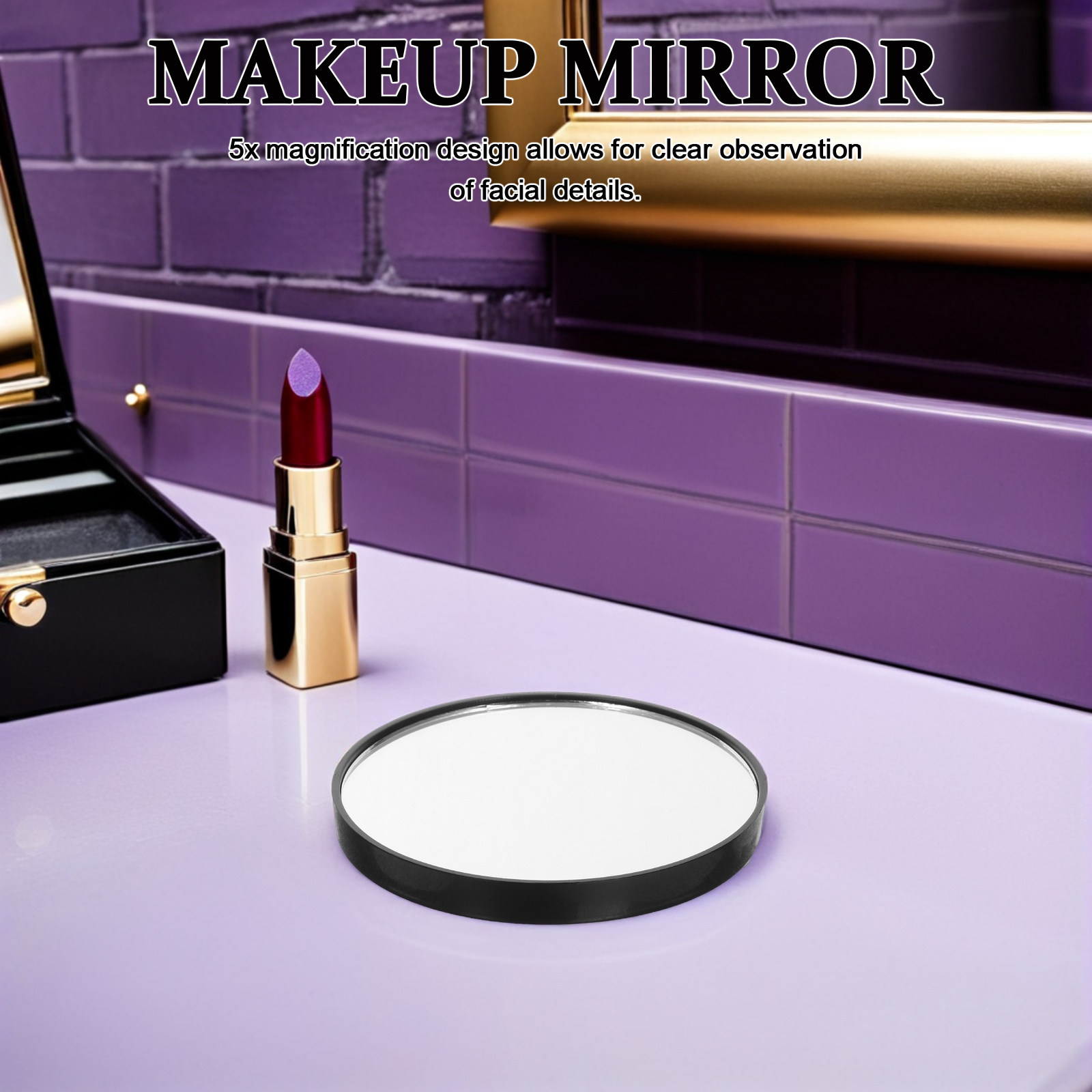 5Pcs Mini Travel Mirror 5X Gla - Beauty Works Makeup recension och pris
