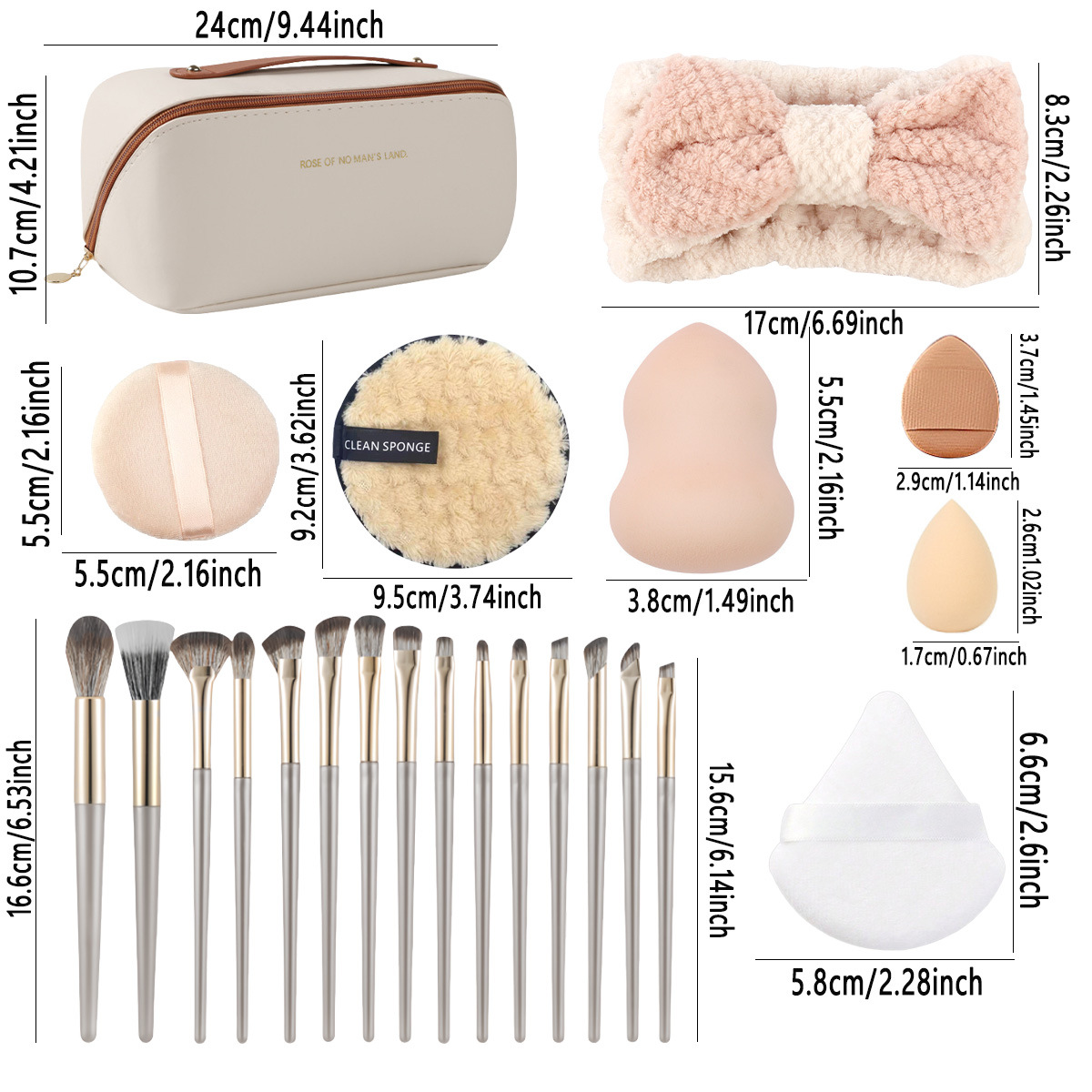 Leather Handle Bag with 36 Pcs - Beauty Makeup Tools Set recension och pris