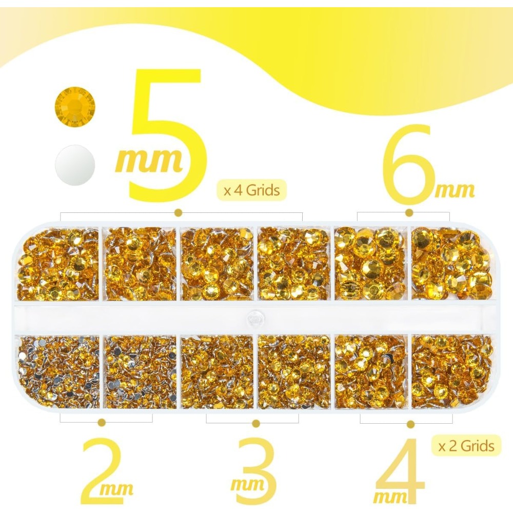 Golden Yellow Crystal Flatback - Beauty Gems Makeup recension och pris