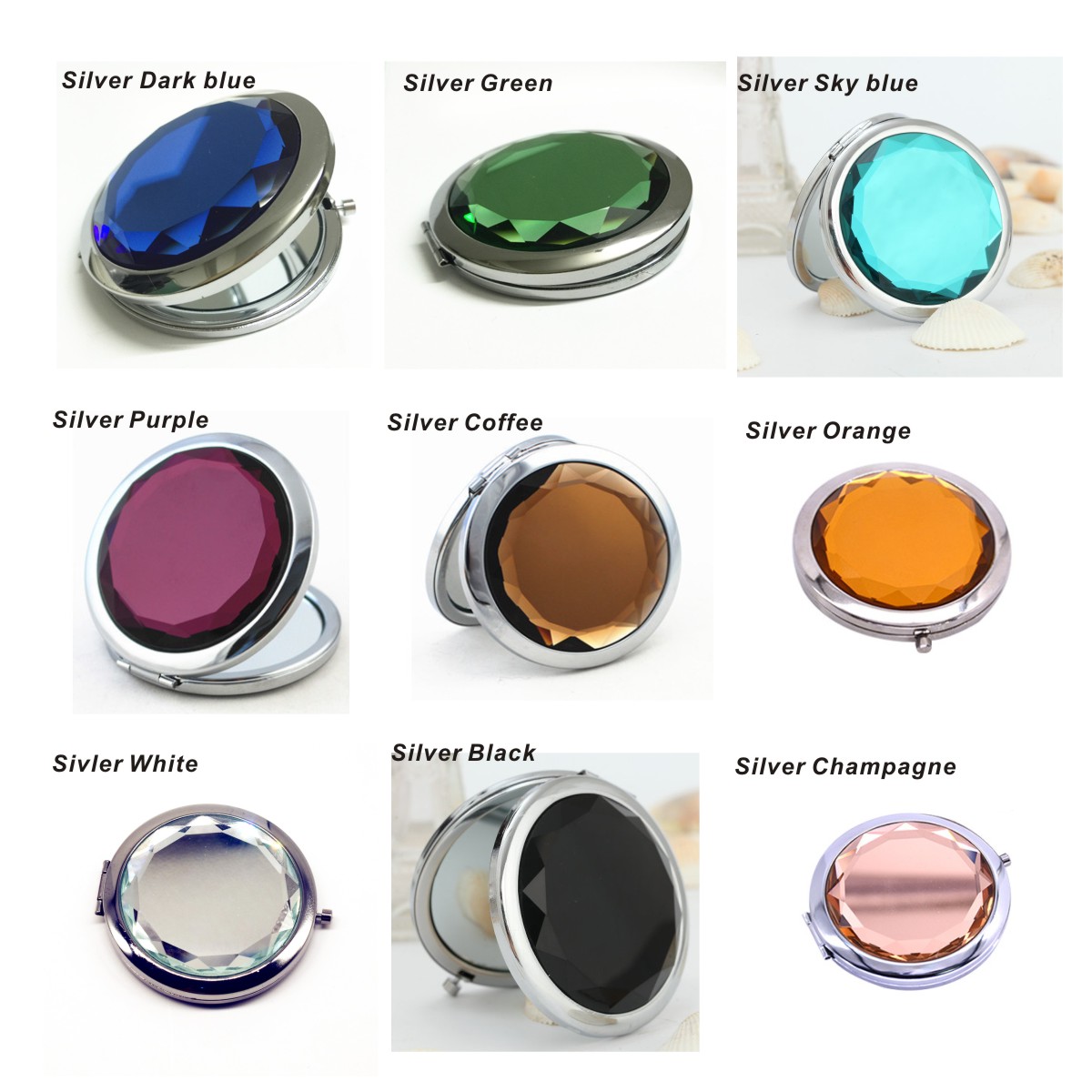 1Pc Luxury Crystal Makeup Mirr - Beauty Gems Makeup recension och pris