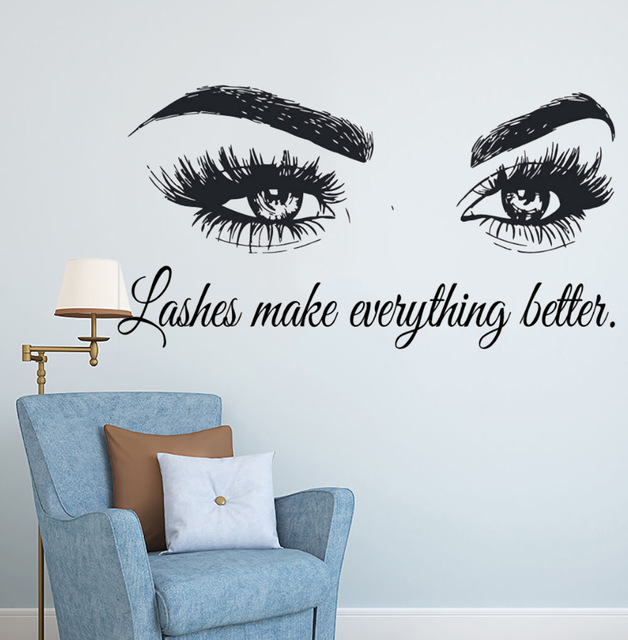 Eyelashes Vinyl Wall Decal Bea - Beauty Makeup Quotes recension och pris