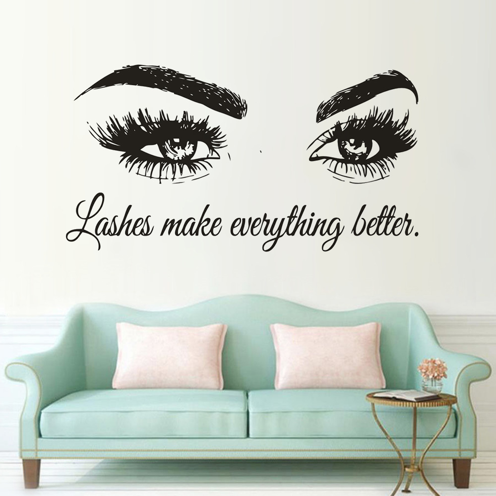 Eyelashes Vinyl Wall Decal Bea - Beauty Makeup Quotes recension och pris