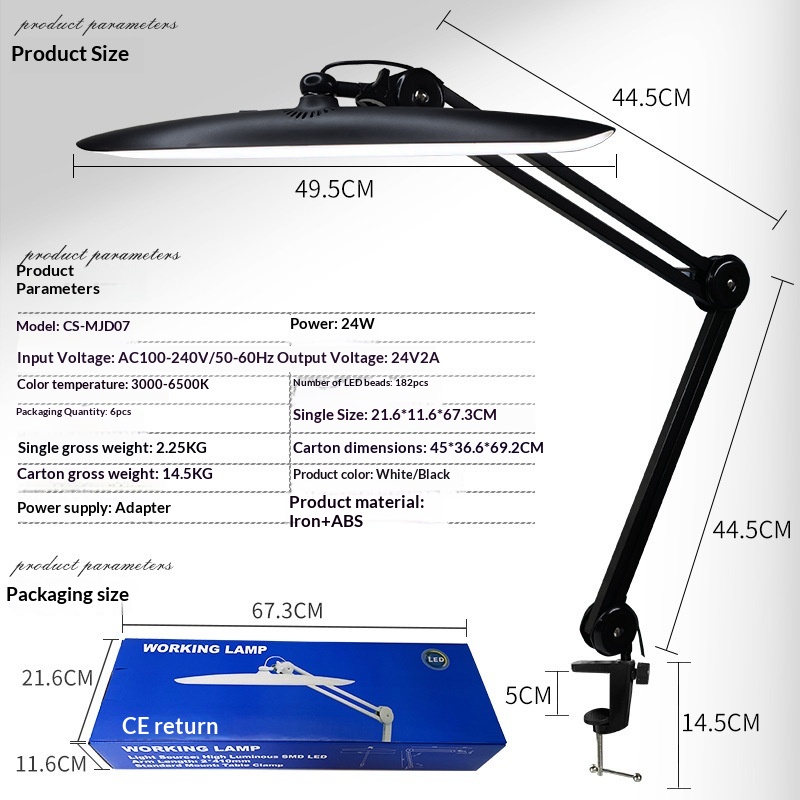 LED Foldable Clamp Desk Lamp E - Beauty Works Makeup recension och pris
