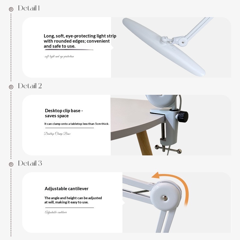 LED Foldable Clamp Desk Lamp E - Beauty Works Makeup recension och pris