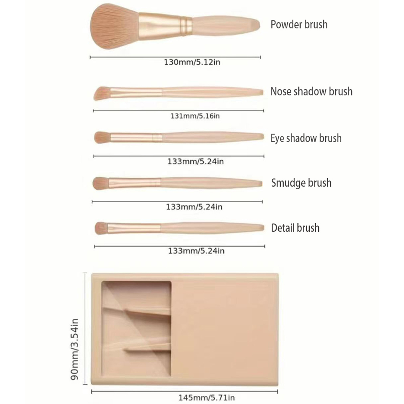 5pcs Cosmetic Brush Kit With M - Beauty Makeup Tools Set recension och pris