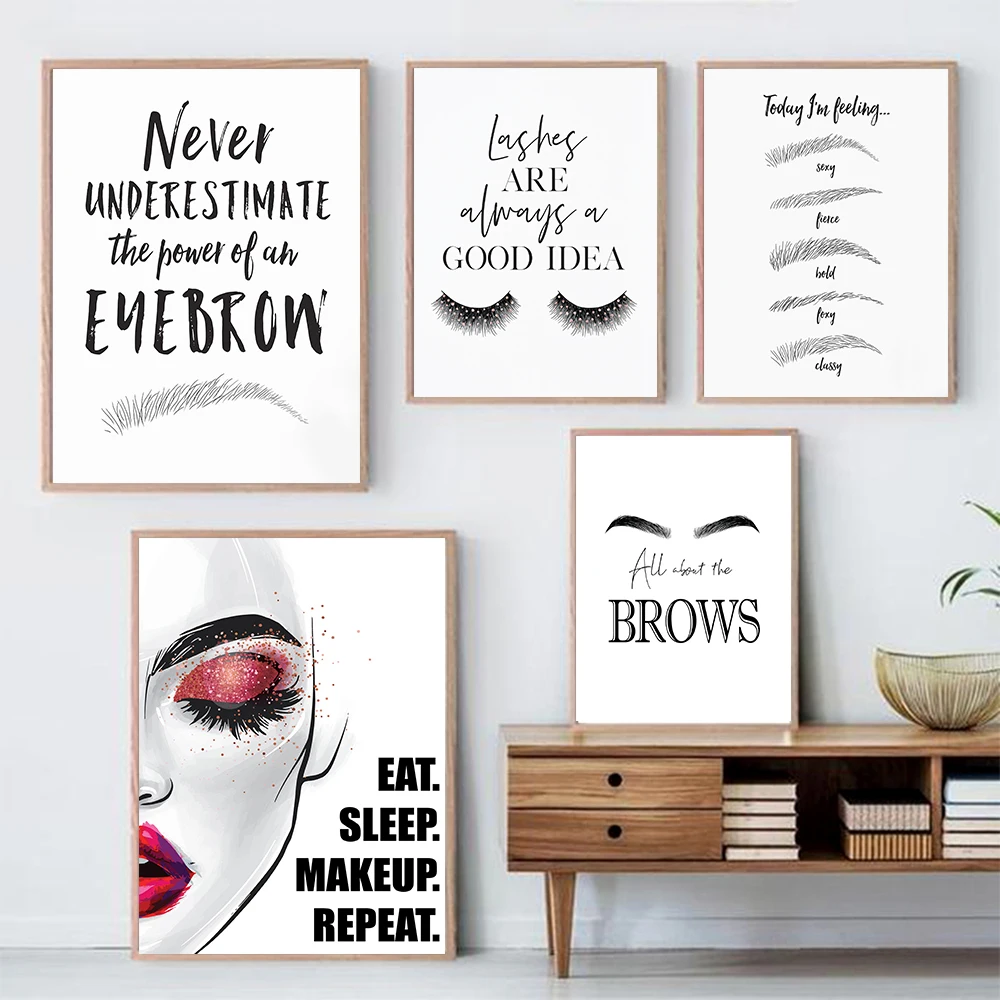 Fashion MakeUp Canvas Painting - Beauty Makeup Quotes recension och pris