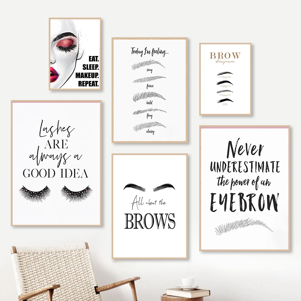 Fashion MakeUp Canvas Painting - Beauty Makeup Quotes recension och pris